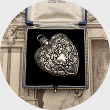 Load image into Gallery viewer, Antique Silver Heart-Shaped Flask Pendant