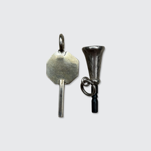 Load image into Gallery viewer, Two Silver Watch Key Pendants, including a Wilhelmina Key