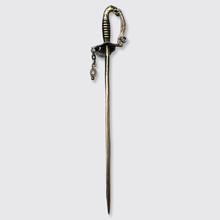Load image into Gallery viewer, Enamel, Pearl &amp; Diamond Saber Pin