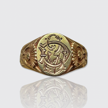 Load image into Gallery viewer, Antique French Signet Monogram Ring
