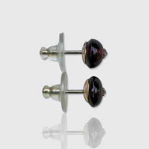 Garnet & Diamond Ear Studs, Button Conversion