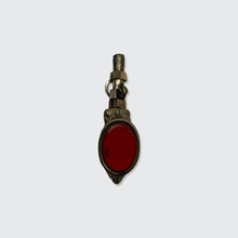 Load image into Gallery viewer, Antique Brass &amp; Carnelian Eagle Watch Key Pendant