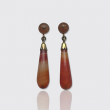 Load image into Gallery viewer, Vintage Banded Agate Drop Earrings