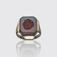 Load image into Gallery viewer, Vintage Carnelian Rose Intaglio Signet Ring