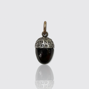 Victorian Garnet & Rose-Cut Diamond Acorn Pendant