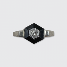 Load image into Gallery viewer, Art Deco Onyx &amp; Diamond Target Ring