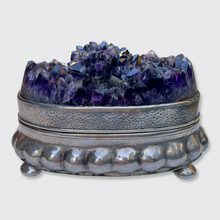 Load image into Gallery viewer, Silver Amethyst Geode Jewellery Box