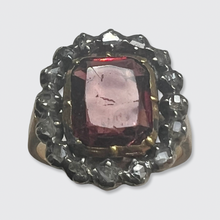 Load image into Gallery viewer, Garnet &amp; Diamond Cluster Ring