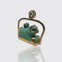 Load image into Gallery viewer, Egyptian Revival Faience Khnum Ram&#39;s Amulet Pendant