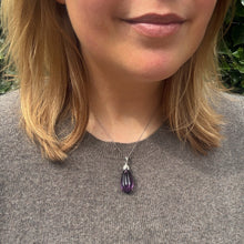 Load image into Gallery viewer, Vintage Amethyst &amp; Diamond Drop Pendant