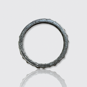 Reserved for ‘A’, payment 2/6: Pair of Two Blue Enamel Rings &  Platinum Eternity Ring