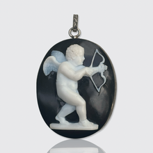 Load image into Gallery viewer, 19th Century Onyx &amp; Diamond Hunting Cupid Cameo Pendant