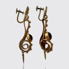 Load image into Gallery viewer, Victorian Gilt Garnet Screw Fitting Earrings