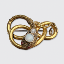 Load image into Gallery viewer, Victorian Coiling Snake Brooch