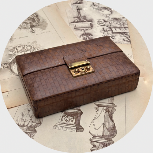 Antique Brown Jewellery Travel Case