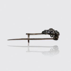 Victorian Antique-Cut Diamond Flower Lace Pin