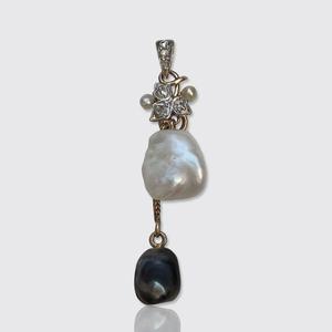 Victorian Pearl & Diamond Drop Pendant