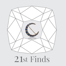 Load image into Gallery viewer, Reserved for ‘A’, payment 1/6: Victorian Crescent Moon Sapphire &amp; Diamond Brooch