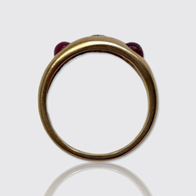 Load image into Gallery viewer, Vintage Heart-Shaped Rubies &amp; Diamond Ring