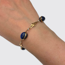 Load image into Gallery viewer, Antique Lapis Lazuli &amp; Pearl Link Bracelet