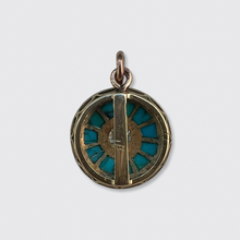 Load image into Gallery viewer, Victorian Enamel, Turquoise &amp; Diamond Circular Pendant