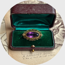 Load image into Gallery viewer, Victorian Amethyst Filigree Brooch