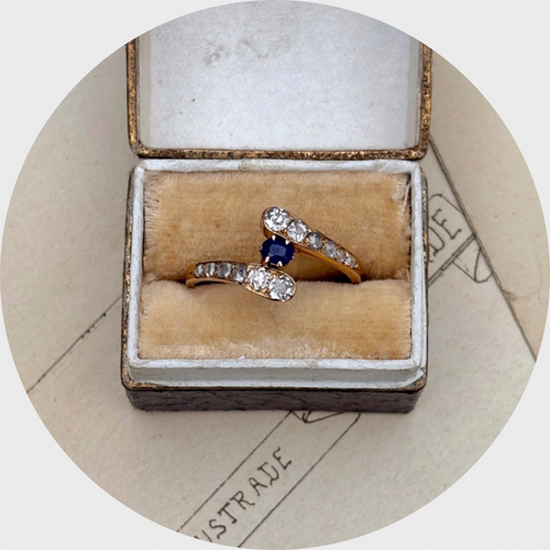 Belle Epoque Sapphire & Diamond Crossover Ring