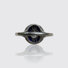 Load image into Gallery viewer, Art Deco Platinum, Lapis Lazuli &amp; Diamond Target Ring