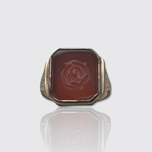 Load image into Gallery viewer, Vintage Carnelian Rose Intaglio Signet Ring