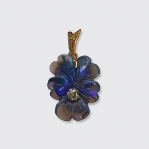 Victorian Opal & Diamond Pansy Pendant