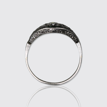 Load image into Gallery viewer, Art Deco Platinum Emerald &amp; Diamond Marquise Ring