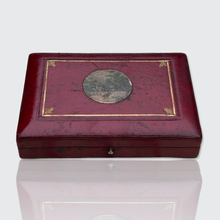 Load image into Gallery viewer, Antique Red Jewellery Travel Case with Miniature Painting