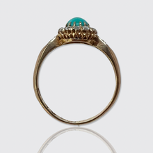 Load image into Gallery viewer, Antique Swedish Turquoise &amp; Diamond Cluster Ring, 1905