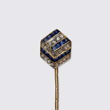 Load image into Gallery viewer, Art Deco Sapphire &amp; Diamond Cube Stickpin