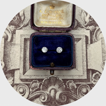 Load image into Gallery viewer, Old Mine-Cut Diamond Solitaire Earrings, 0.50 carats