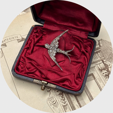 Load image into Gallery viewer, 19th Century Rose-Cut Diamond Soaring Swallow Brooch