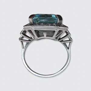 Vintage Aquamarine & Diamond Cocktail Ring