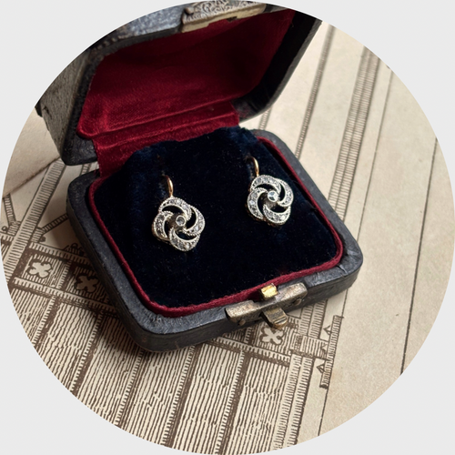 Belle Epoque Rose-Cut Diamond Leverback Earrings