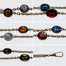 Load image into Gallery viewer, Reserved: Antique Multi Gemstone Station Guard Chain