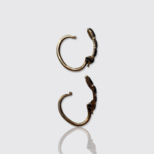 Load image into Gallery viewer, Victorian Onyx 'Huggie' Hoop Earrings
