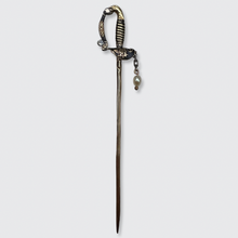 Load image into Gallery viewer, Enamel, Pearl &amp; Diamond Saber Pin