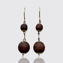 Load image into Gallery viewer, Victorian Wooden Ball Drop Earrings
