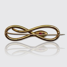 Load image into Gallery viewer, Victorian Ruby &amp; Diamond Snake Brooch