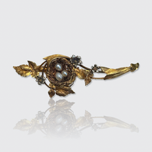 Load image into Gallery viewer, 19th Century Victorian &amp; Pearl Bird's Nest Brooch