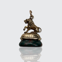 Load image into Gallery viewer, Victorian Lion &amp; Bloodstone Fob Pendant