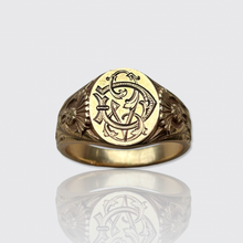 Load image into Gallery viewer, Antique French Signet Monogram Ring