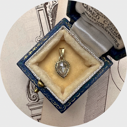 Pear-Shaped Rose-Cut Diamond Pendant