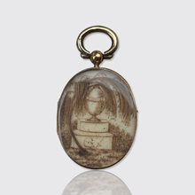 Load image into Gallery viewer, Victorian Hairwork Mourning Pendant