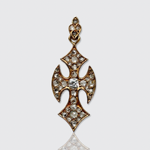Load image into Gallery viewer, Victorian Antique Diamond Gothic Cross Pendant