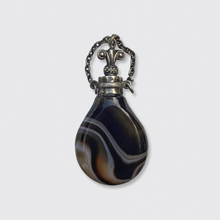 Load image into Gallery viewer, Banded Agate &amp; Silver Perfume Flask